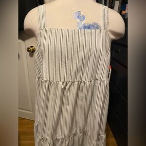 Pre-Owned, Women’s Size S HAVEN WELL WITHIN Gray & White Striped Midi Dress